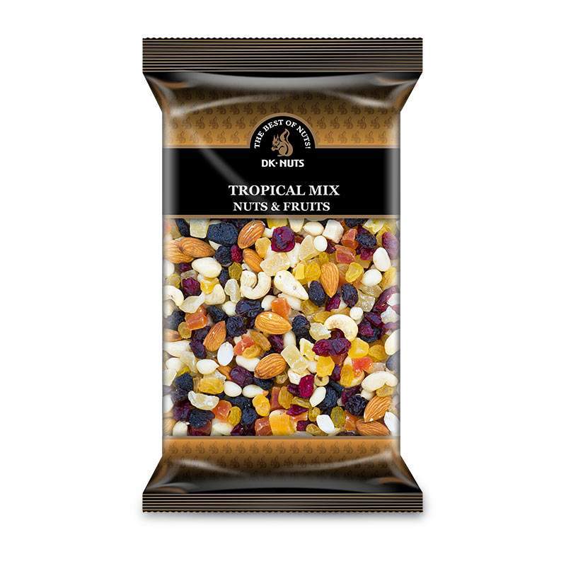 Tropical Mix 1 kg. nødde- og frugtblanding til kontoret | Frugt.dk