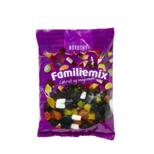 Familiemix slik med vingummi, lakrids og skum fra Nordthy