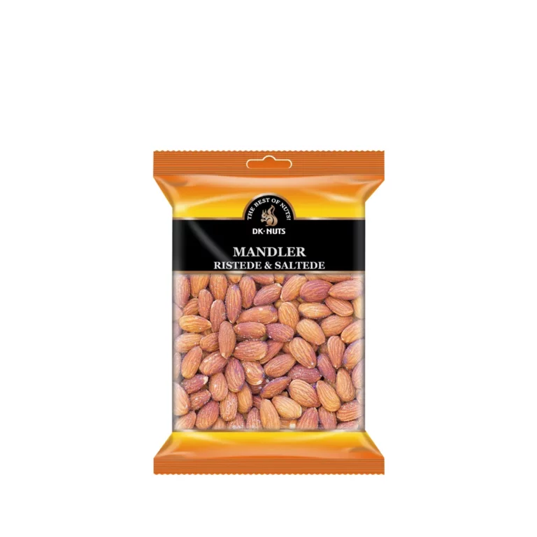 Ristede og saltede mandler i pose 300 g