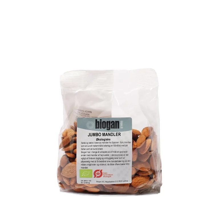 Økologiske mandler i pose 200 g